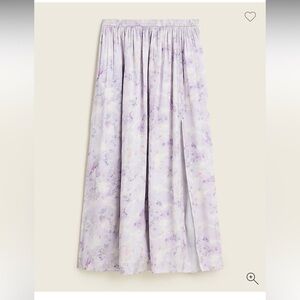 Flora Obscura X J.Crew side-slit satin maxi skirt in lavender fields LARGE